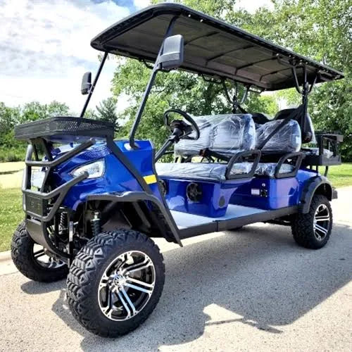 48V Electric Golf Cart 6 Seater Lifted Renegade+ Edition Utility Golf UTV King To Coleman Kandi 6p - Blue